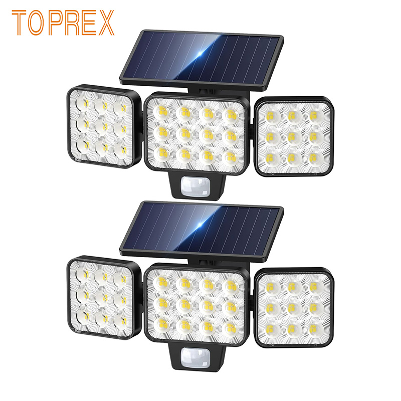 Luz Solar LED de Parede com Sensor de Movimento Toprex para Iluminação de Jardim à Prova d'Água