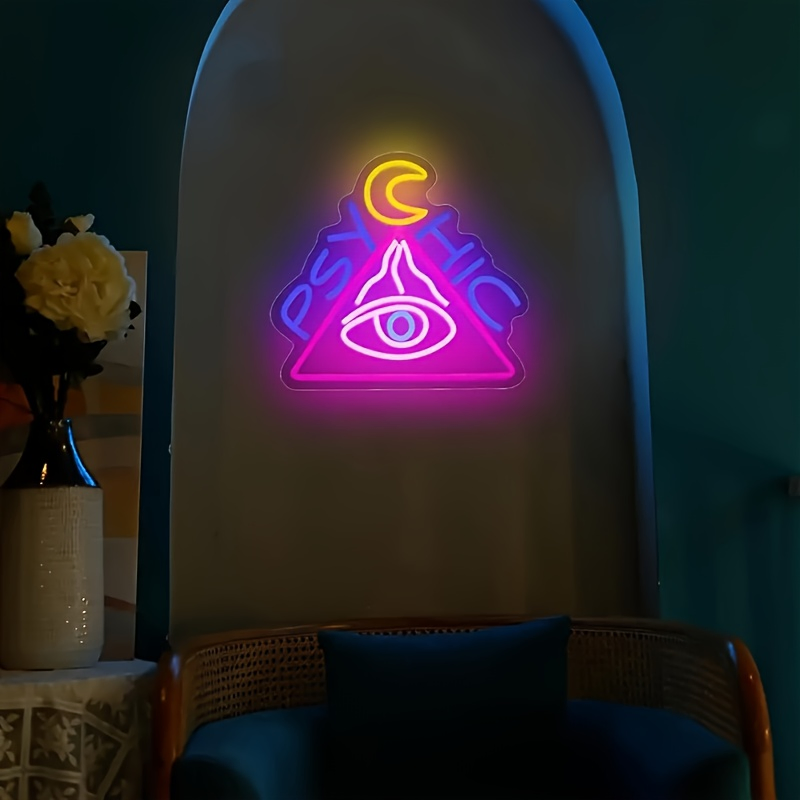 Neonawall Factory Direct "Psychic" All-Seeing Eye Neon Light, LED Wall Lamp for Mystic Decor, Bar, Cafe &amp; Commercial Use