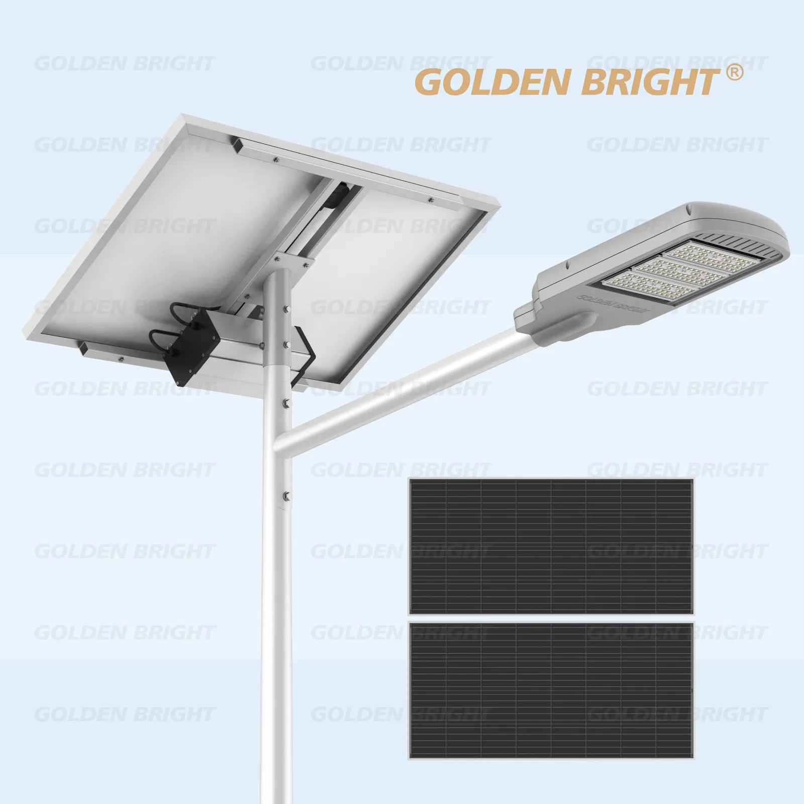 GB-M31 100W Luminária de Rua Solar do Tipo Separado Painel Solar e Luz LED