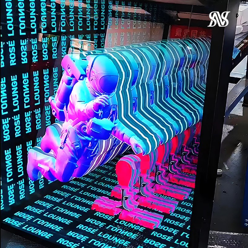 Deslumbrante 3D Espelho de Neon LED Acrílico para Uso Externo
