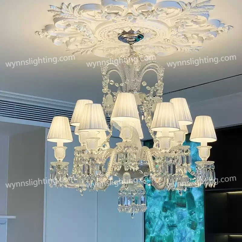 Lustre de Cristal Elegante Premier Luxo Bacarat Luminária Decorativa Suspensa Iluminação Moderna para Casa