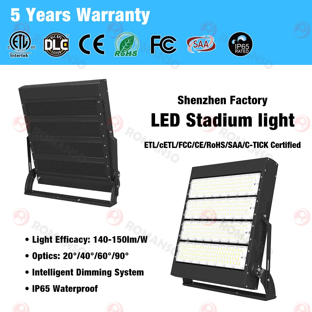 Luz de Inundação LED de Larga Tensão AC100~277V IP65 IP66 100W 150W 200W para Estádio ao Ar Livre, Quadra de Tênis, Projetores de Túnel