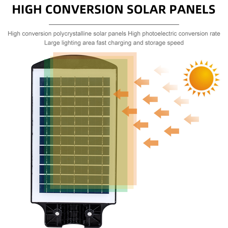 Iluminação Solar de Rua para Jardim com LED Integrado à Prova d'Água ao Ar Livre IP65 150W