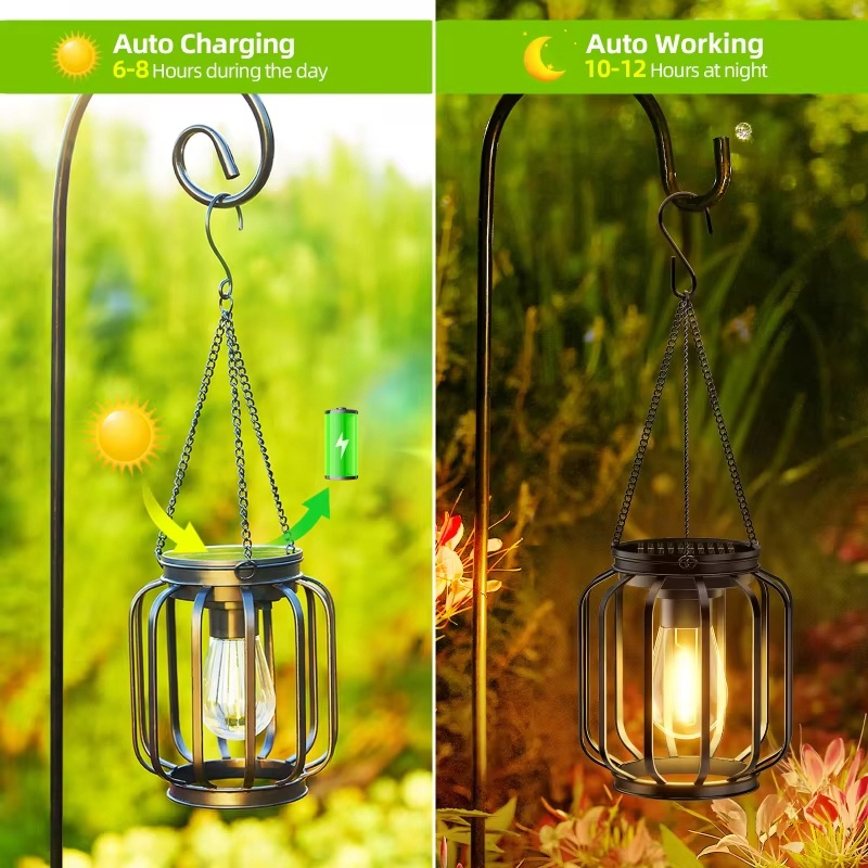 Luz Solar Suspensa Moderna para Exterior em Material de Alumínio, à Prova d'Água, Luz para Árvores em Jardins e Pátios