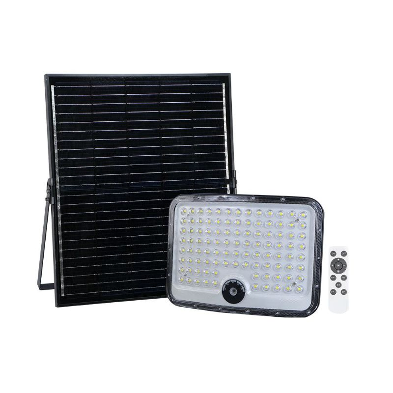 Produtos Mais Vendidos da Fábrica Luz Solar de Inundação LED Recarregável com Painel à Prova d'Água para Exterior com Sensor de Movimento