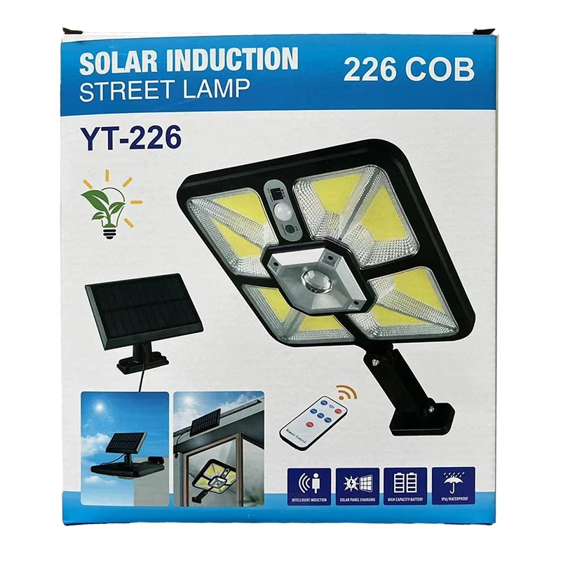 Luzes de Estrada Solar LED Quadradas Sem Fio à Prova d'Água com Sensor de Movimento Luzes de Inundação LED Solar para Segurança ao Ar Livre