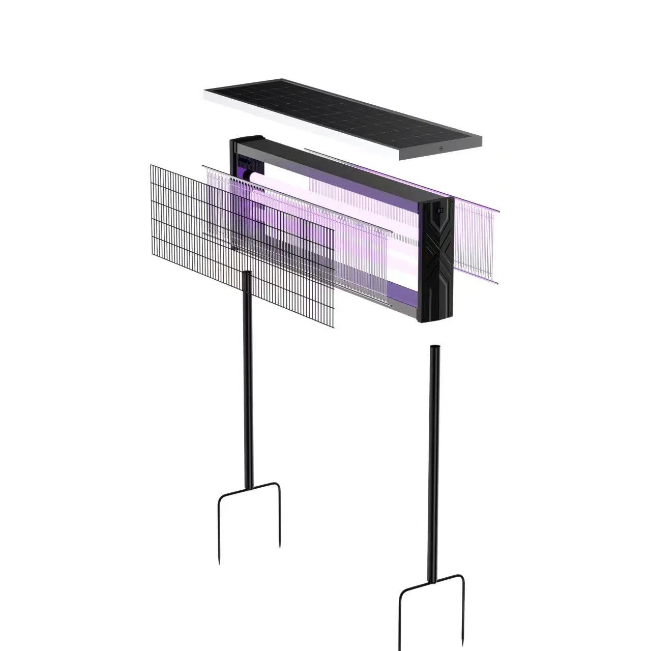 Boa Qualidade 30W Luz Zapper de Mosquito Solar Alimentada por Energia Solar para Jardim à Beira-Mar Estacionamento