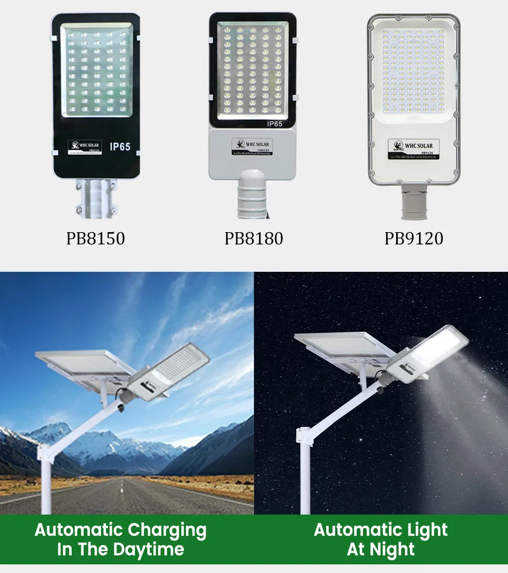 80W Luminária LED Solar para Iluminação de Rua Tipo Split com Bateria de Lítio como Reserva
