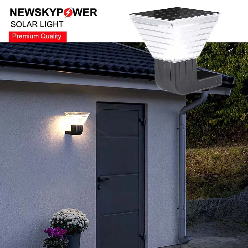 Melhor Vendedor Luz de Parede Solar 3000K 6000K IP65 Classificação de Impermeabilidade Adequada para Uso Externo em Todos os Climas em Pátios Caminhos