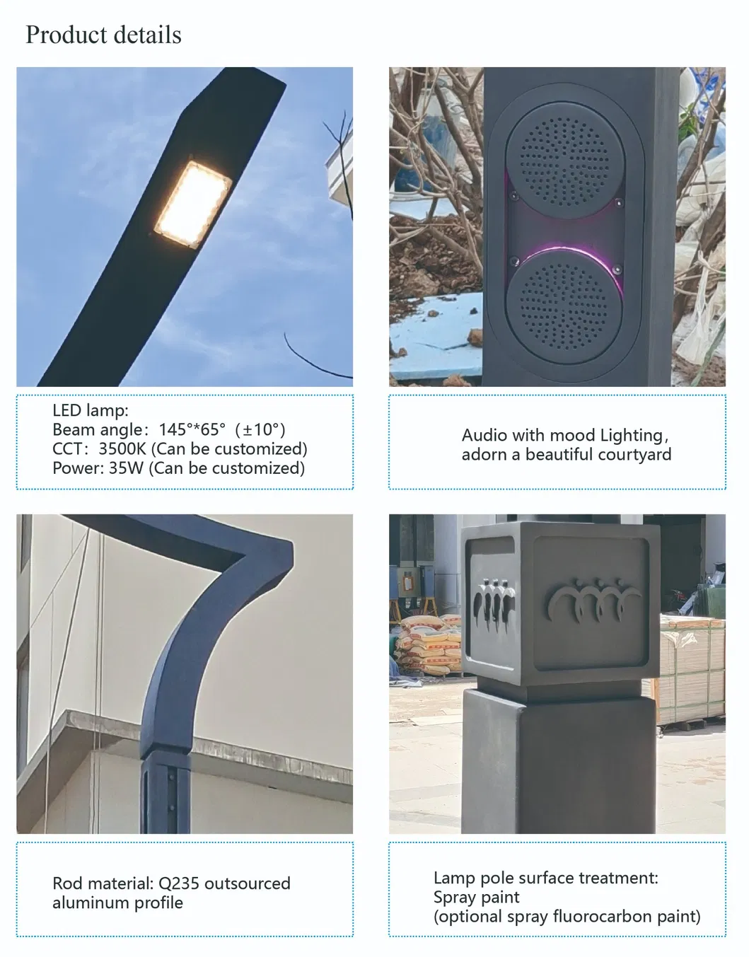 Luzes de rua inteligentes IoT com câmera CCTV para cidade inteligente