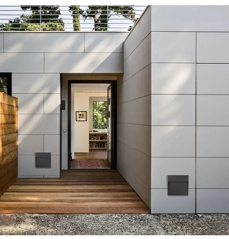 Moderno 3-10W Lâmpadas de Parede Externas de Alumínio LED à Prova d'Água Quadradas Embutidas para Escadas, Cantos e Pisos para Uso em Jardim