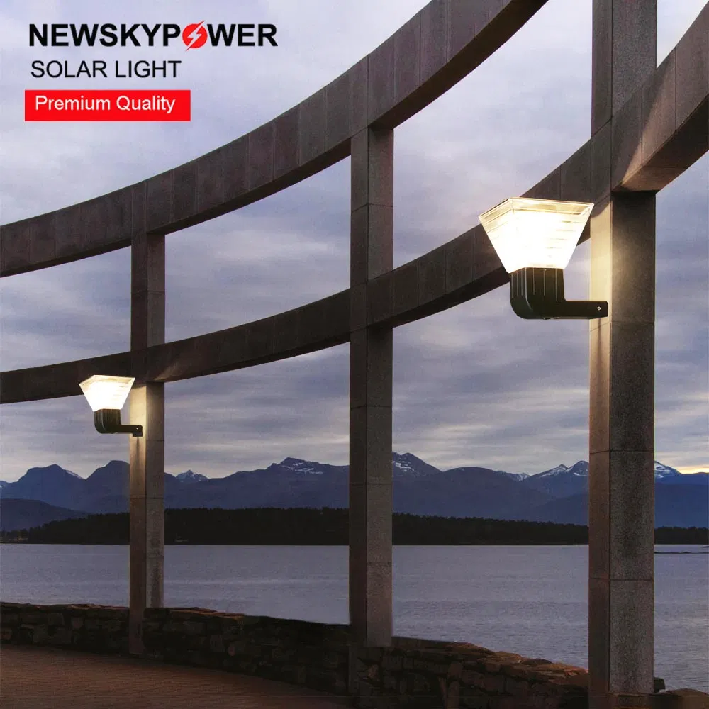 Melhor Vendedor Luz de Parede Solar 3000K 6000K IP65 Classificação de Impermeabilidade Adequada para Uso Externo em Todos os Climas em Pátios Caminhos