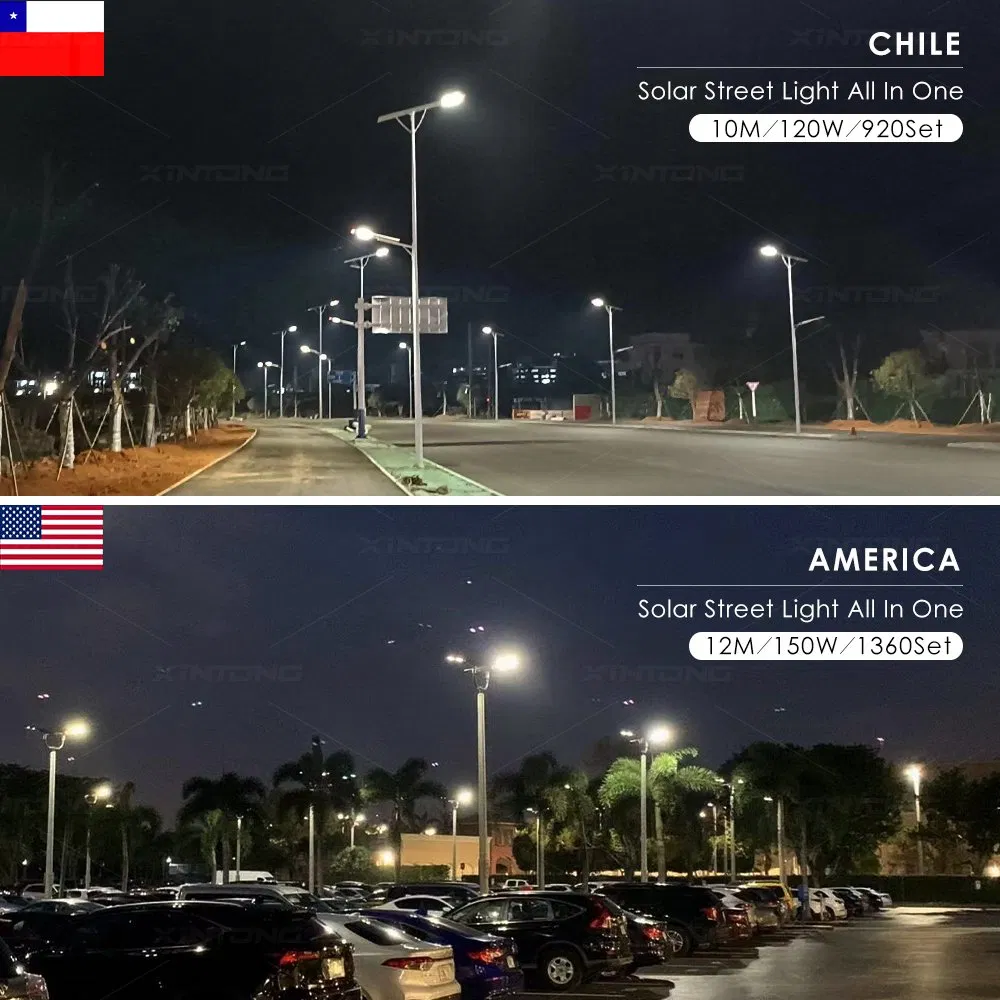 Xintong IP67 Iluminação Esportiva Integrada de Alta Brilho à Prova d'Água 120W Iluminação de Rua Solar LED