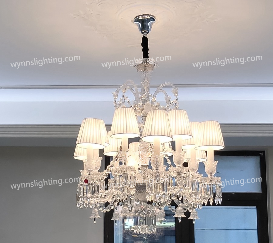 Lustre de Cristal Elegante Premier Luxo Bacarat Luminária Decorativa Suspensa Iluminação Moderna para Casa