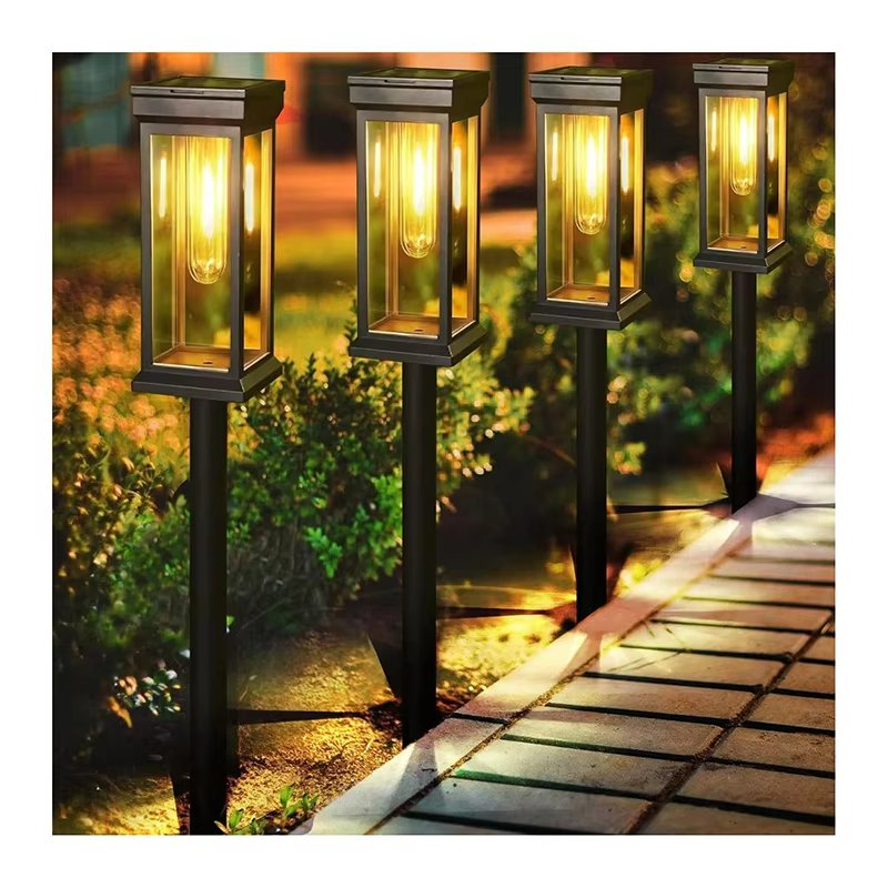 Luzes de Jardim Solares com Lâmpada de Tungstênio para Quintal, Pátio e Caminho Externo