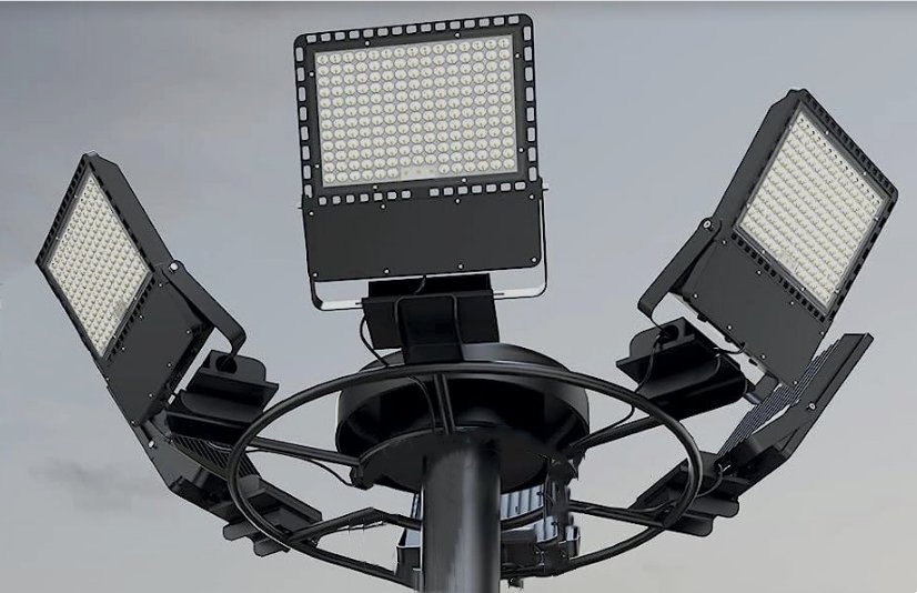 IP66 Potência e CCT Ajustáveis 7 Anos de Garantia ETL Dlc CE Rhos 150W 200W 300W 400W 500W 600W Luz de Túnel LED Luz de Inundação para Estádio de Futebol de Alto Mastro