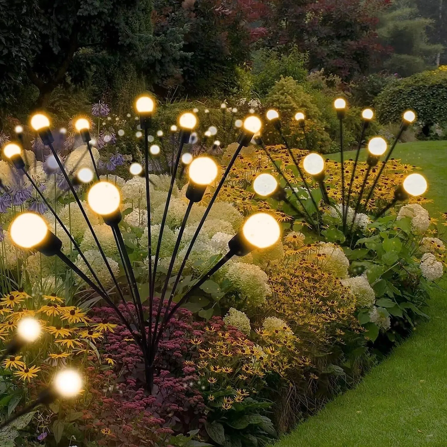 IP65 Luz Solar Firefly à Prova d'Água 70cm Caminho com 6 8 10 LED Paisagístico para Pátios, Jardins, Casamentos, Festas