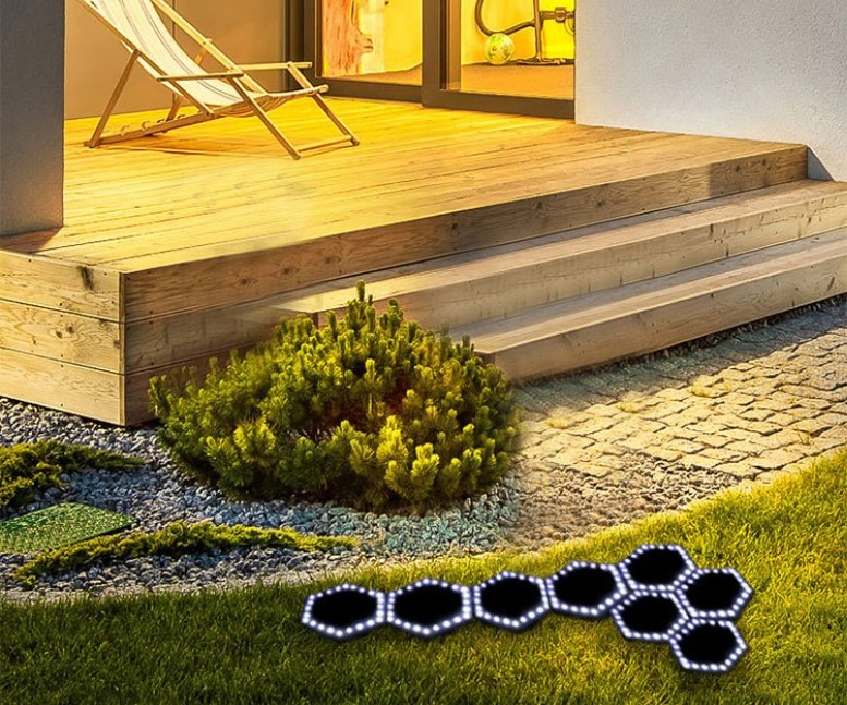 18 LED IP44 Luz Solar Enterrada para Jardim à Prova d'Água para Caminho e Pátio