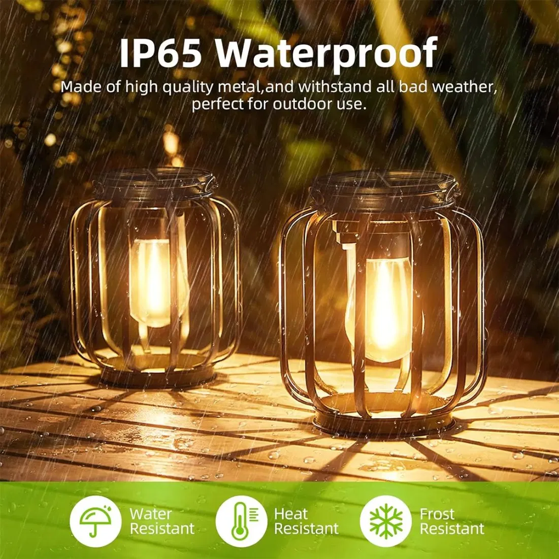 Lanternas Solares Externas Impermeáveis Lanternas Solares Alimentadas por Energia Solar Iluminação LED para Jardim Pátio Quintal Decorativas