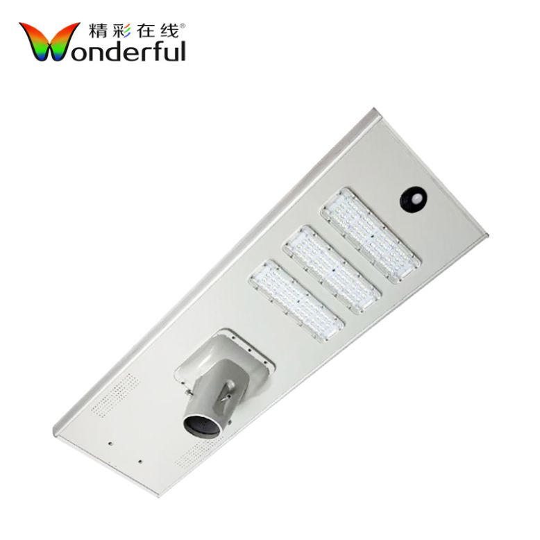 Todos em Um 60W 100W IP65 Luz de Rua Solar, Lâmpada LED Solar Comercial para Iluminação de Estradas, Parques e Áreas de Estacionamento