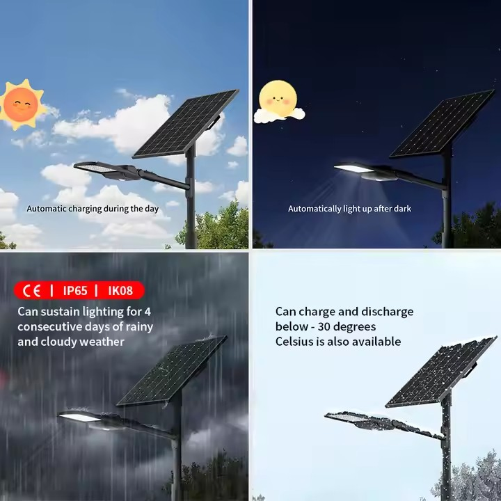 Alta Eficiência À Prova D'Água Novo Design Tipo Dividido Tudo-em-Dois Luz de Rua Solar LED para Economia de Energia