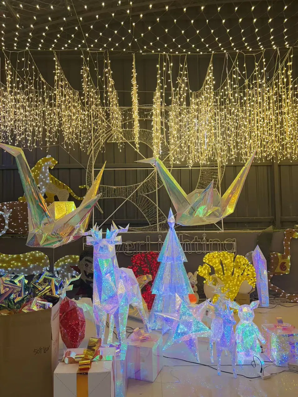 Luzes de Cordão Icicle Decorativas para Decoração de Parede de Férias