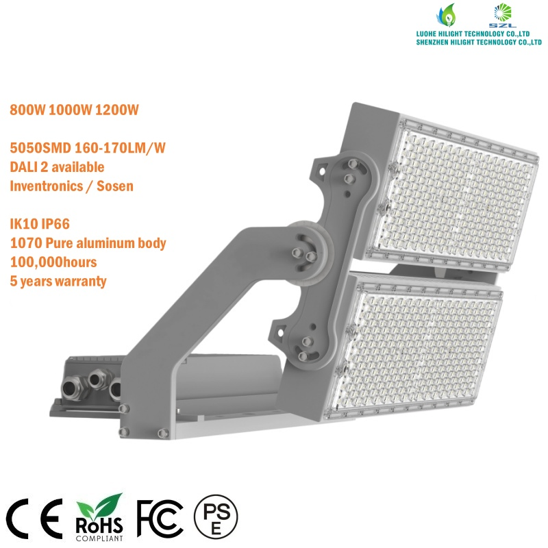 IP66 Ik10 Aprovação do CNAS 800W 1200W Luz LED para Área Externa - Luz de Inundação para Estádio 1000W