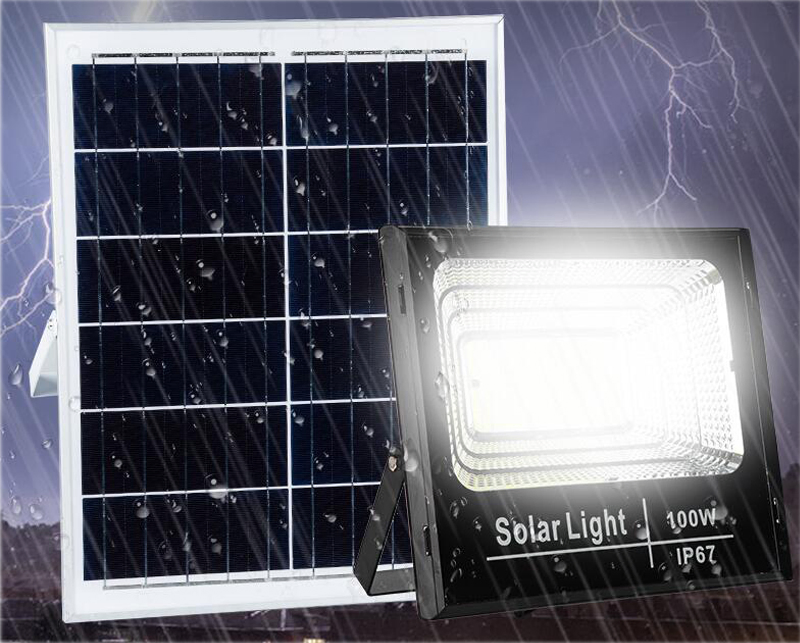 IP67 Melhor Preço Atacado 100W 200W 300W Decoração de Jardim ao Ar Livre Painel de Energia Sensor de Movimento de Rua Produtos de Luz Solar LED de Inundação Jardim Muro