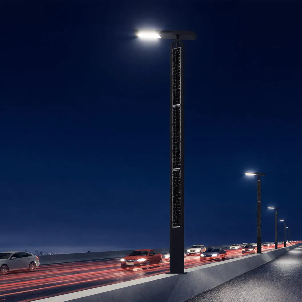 5m 4G Luz de Rua Solar IoT 45W Luz de Rua Vertical Solar Inteligente