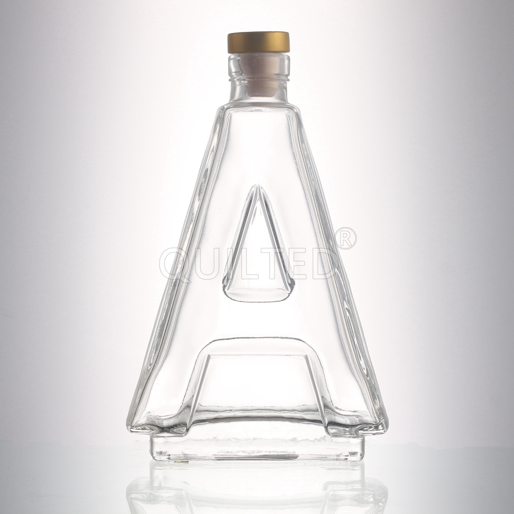 China Custom 500 ml Letter shape liquor glass whisky bottle  Manufacturers, Supplier