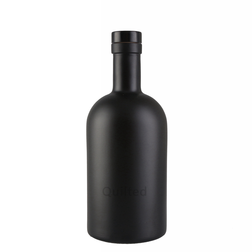 China 750 ml liquor black gin glass bottle with cover  Manufacturer, Suppliers