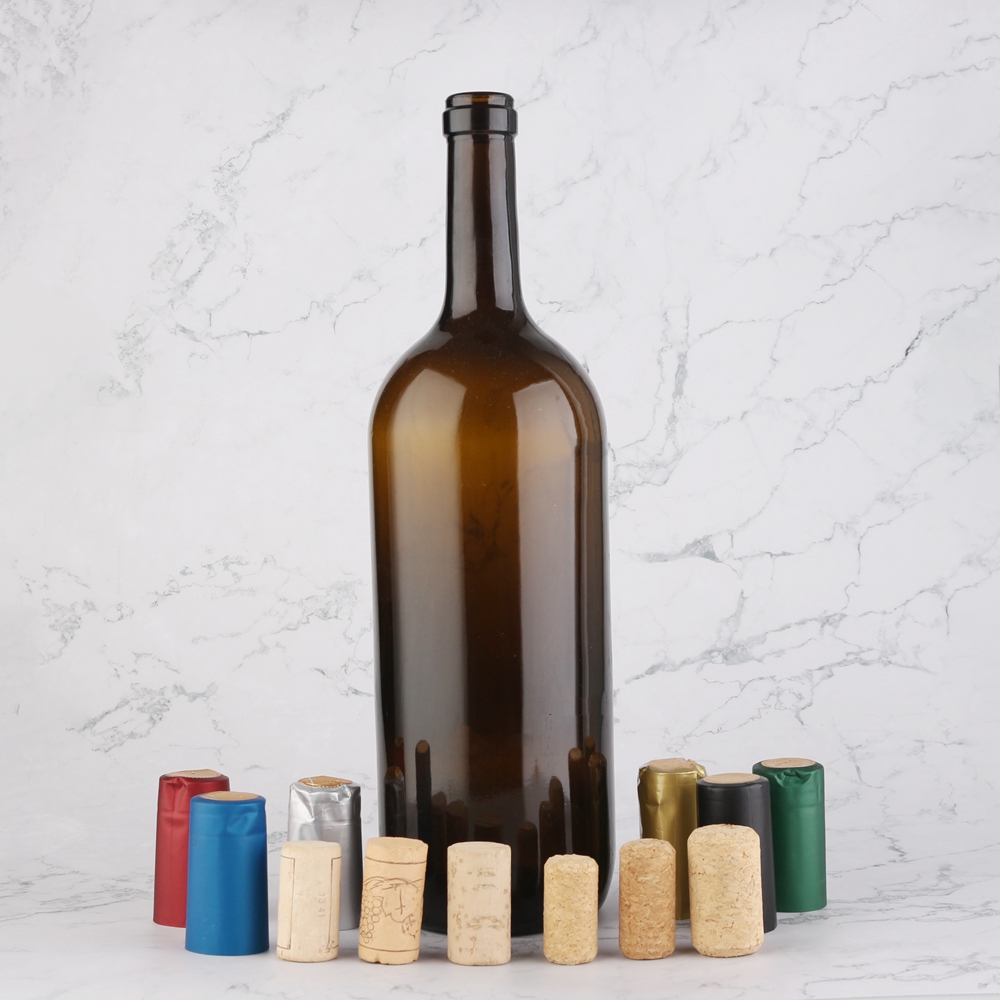 Wholesale Bulk 1500 ml amber wine glass bottle with cork  Supplier, Suppliers