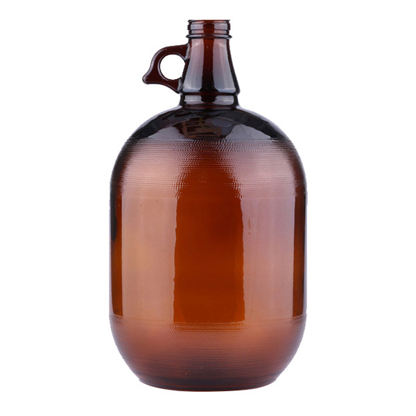 China 4L Groeler Beer Wine Amber Glass Bottles with Black Phenolic Lid Manufacturer, Suppliers