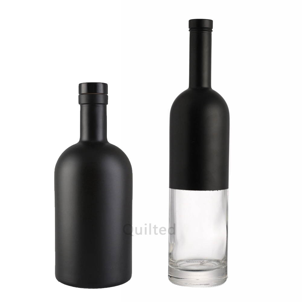 China Custom 500 ml clear frosted liquor brandy bottle Manufacturers, Supplier