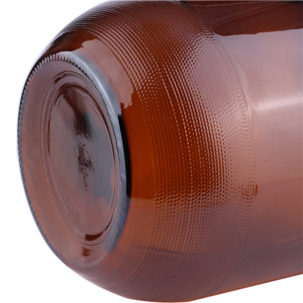 China 4L Groeler Beer Wine Amber Glass Bottles with Black Phenolic Lid Manufacturer, Suppliers