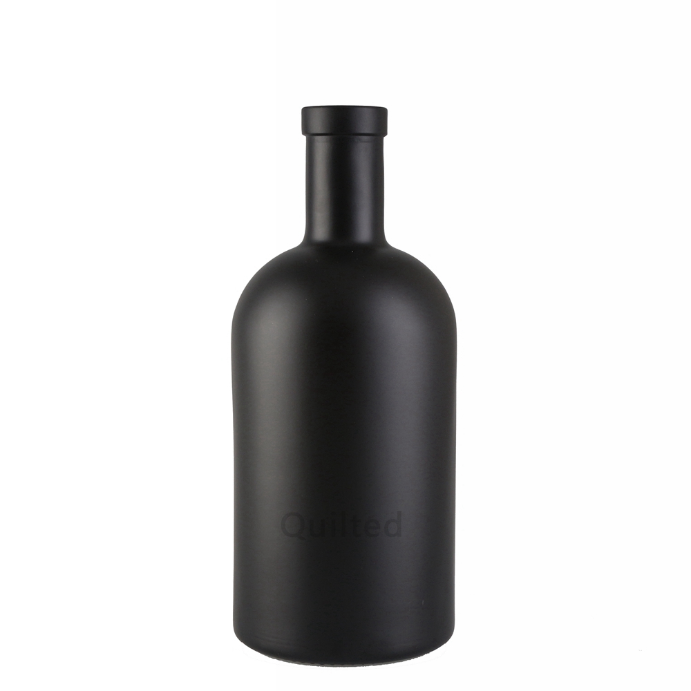 China 750 ml liquor black gin glass bottle with cover  Manufacturer, Suppliers