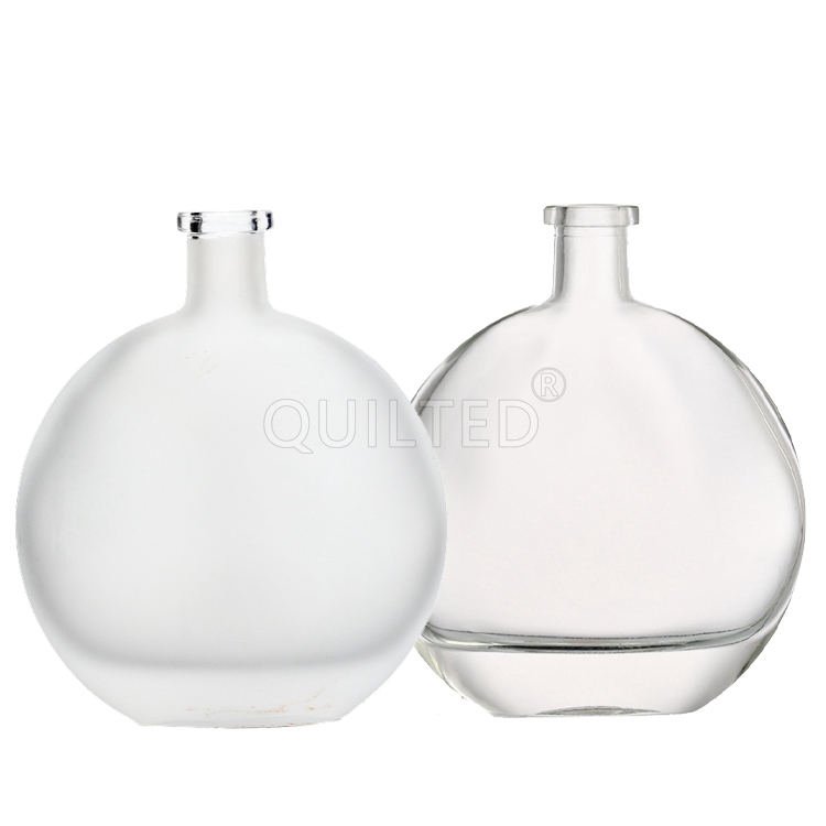 China Flat round 200 ml liquor glass whisky bottle Manufacturer, Manufacturers