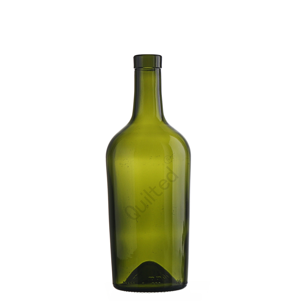 China 750 ml green color liquor spirit glass bottle with cork  Manufacturer, Suppliers