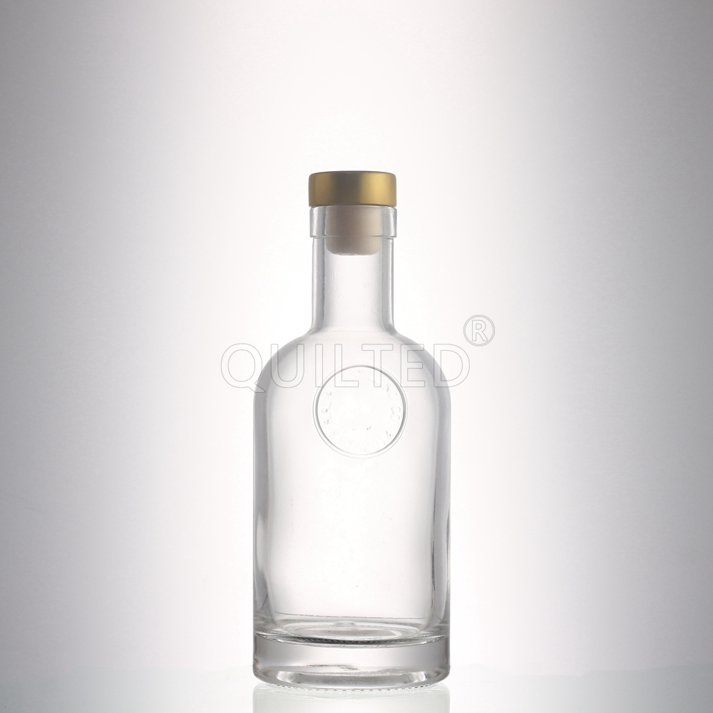 China Small round 375 ml clear liquor glass gin bottle  Manufacturers, Supplier