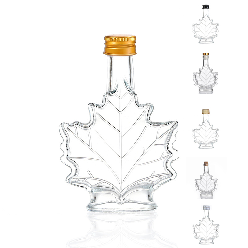 Wholesale Maple Syrup Leaf Shaped Empty Glass Bottles 50 ml 100 ml 250 ml  Manufacturer, Suppliers