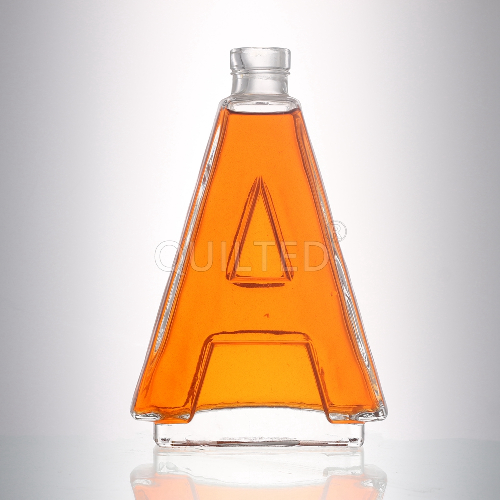 China Custom 500 ml Letter shape liquor glass whisky bottle  Manufacturers, Supplier
