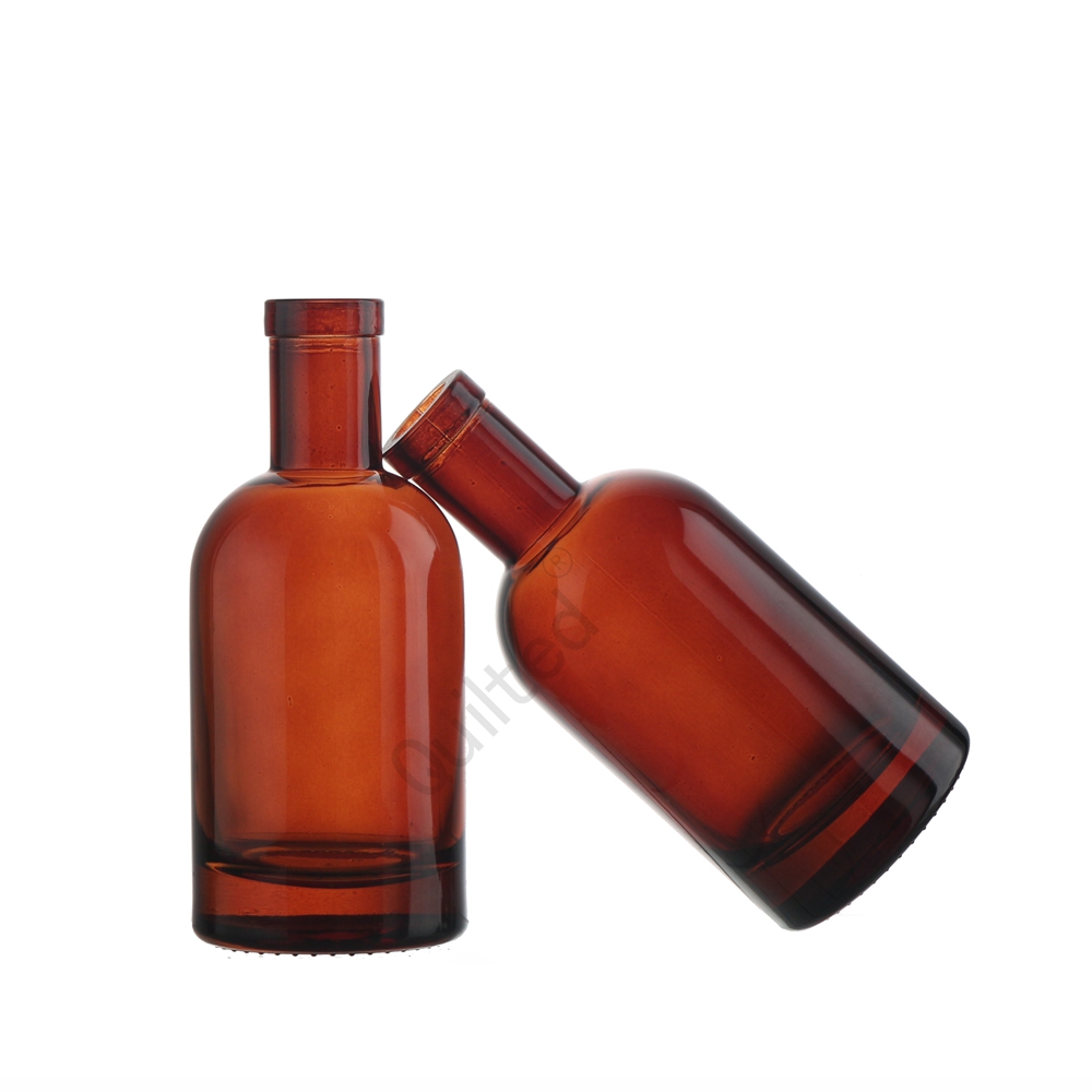Amber Color Glass Bourgogne Marquise Wine Bottle
