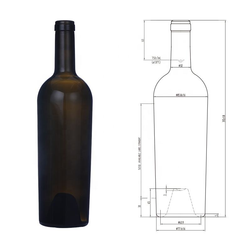 China W-69 750ml 960g Zinfandels Bordeaux Red Wine Bottle Manufacturers, Suppliers