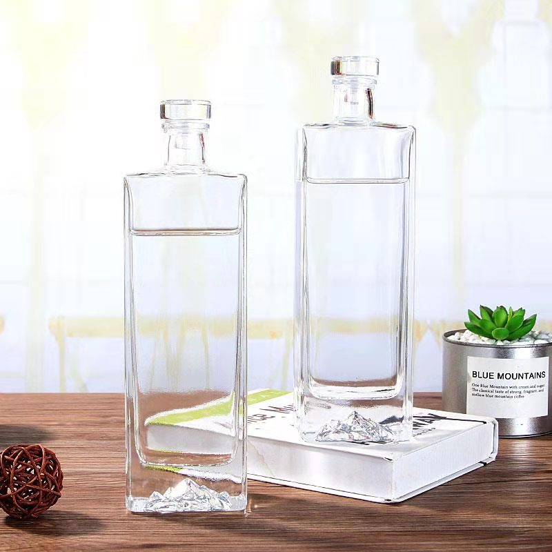 Wholesale 500 ml square shape liquor glass brandy bottle with cork  Manufacturer, Supplier