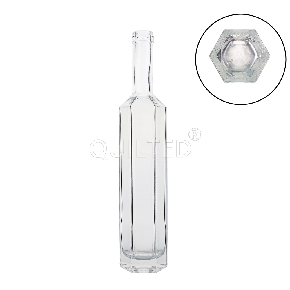 China 375 ml Hexagonal shape liquor glass brandy bottle  Manufacturer, Suppliers
