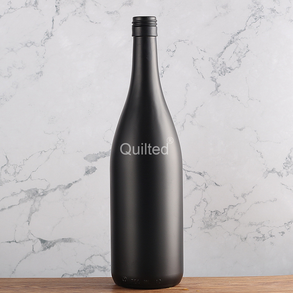 China 750 ml matte black color liquor wine glass bottle  Manufacturers, Suppliers