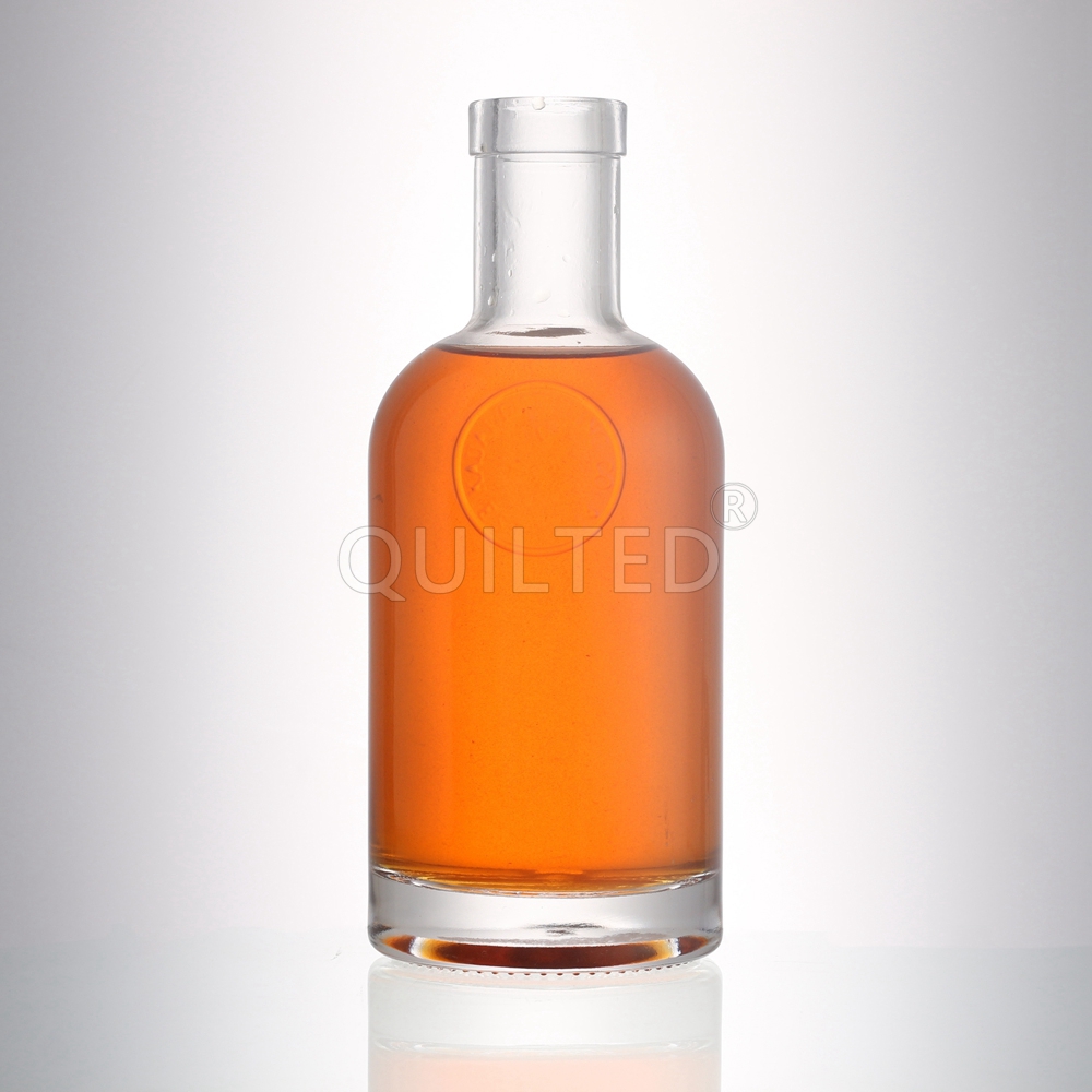 China Small round 375 ml clear liquor glass gin bottle  Manufacturers, Supplier