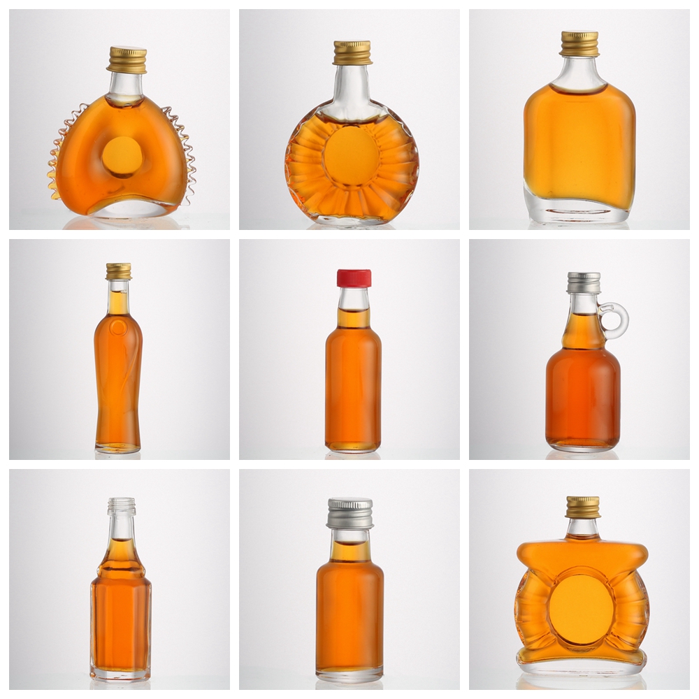 Wholesale Mini size liquor 50 ml glass vodka bottle with screw  Manufacturers, Supplier