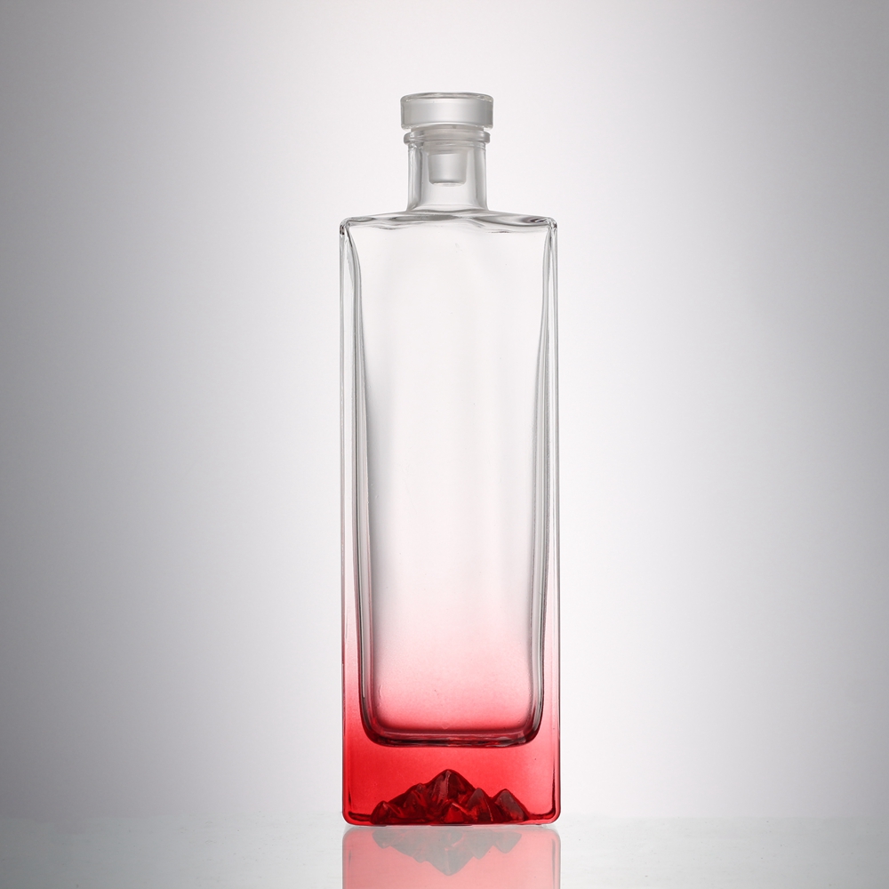 Wholesale 500 ml flat square shape liquor glass bottle with cover Manufacturers, Supplier
