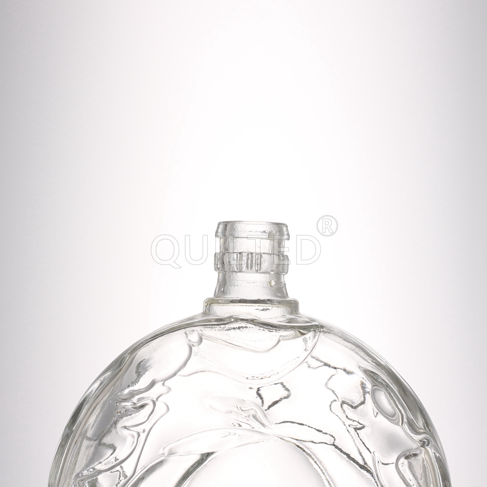 Wholesale 300 ml embossed glass bottle for whisky and liquor with lid  Manufacturers, Suppliers